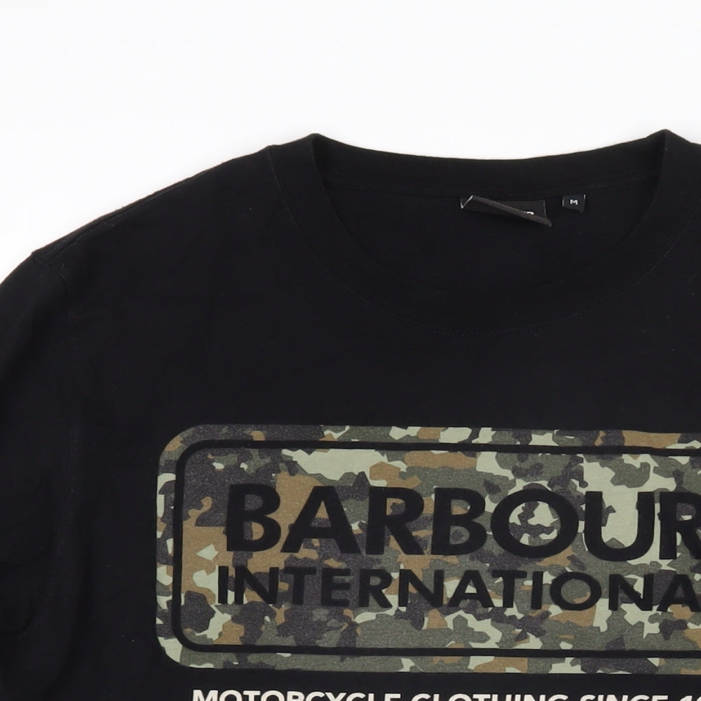 Barbour Mens Black Cotton Pullover Sweatshirt Size M - Barbour International Motorcycle Clothing