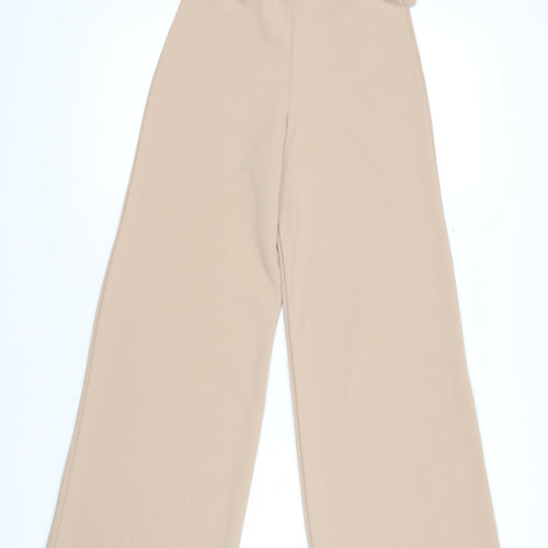 Stylewise Womens Beige Polyester Trousers Size 6 L28 in Regular - Elasticated waist