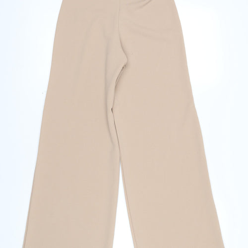 Stylewise Womens Beige Polyester Trousers Size 6 L28 in Regular - Elasticated waist