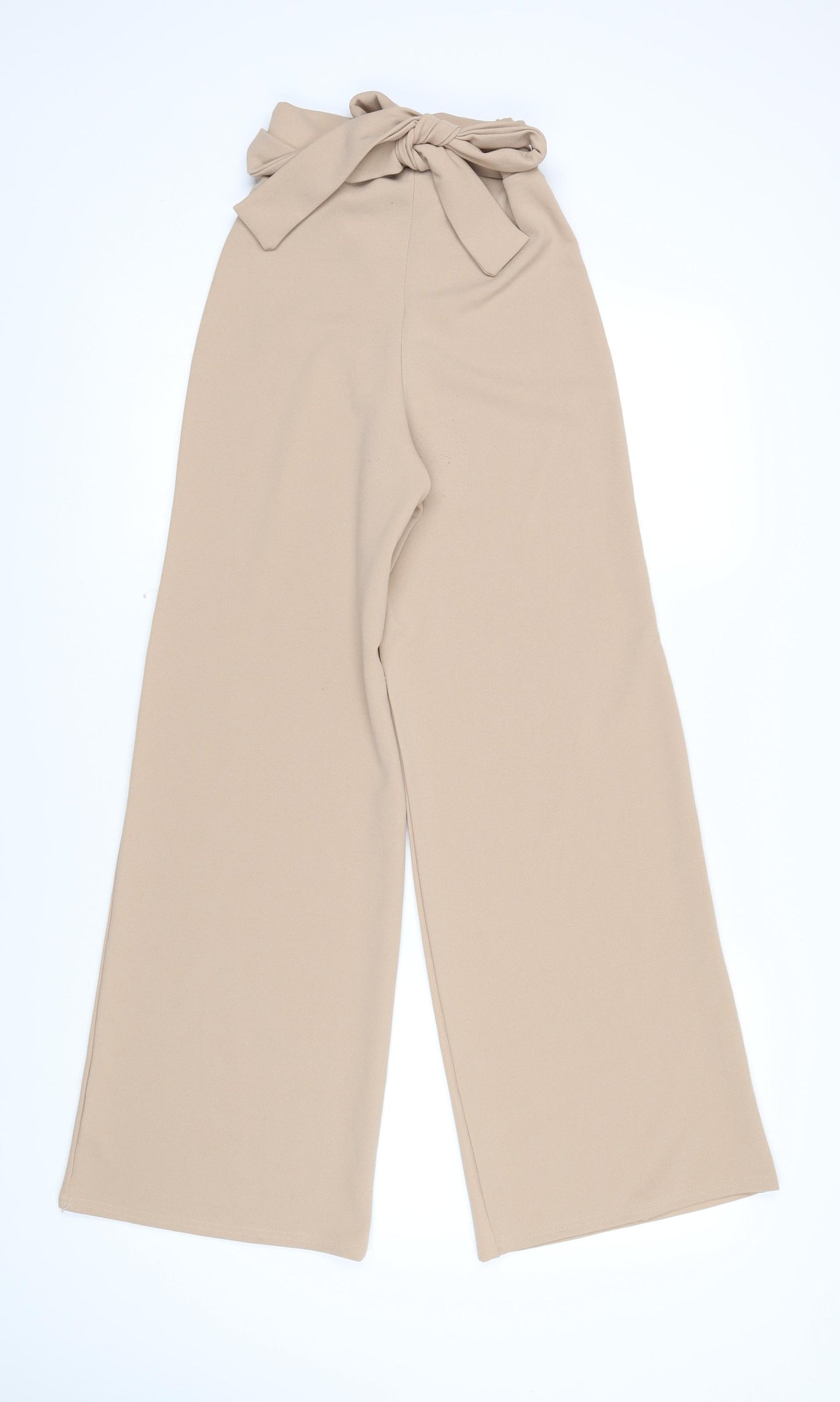Stylewise Womens Beige Polyester Trousers Size 6 L28 in Regular - Elasticated waist