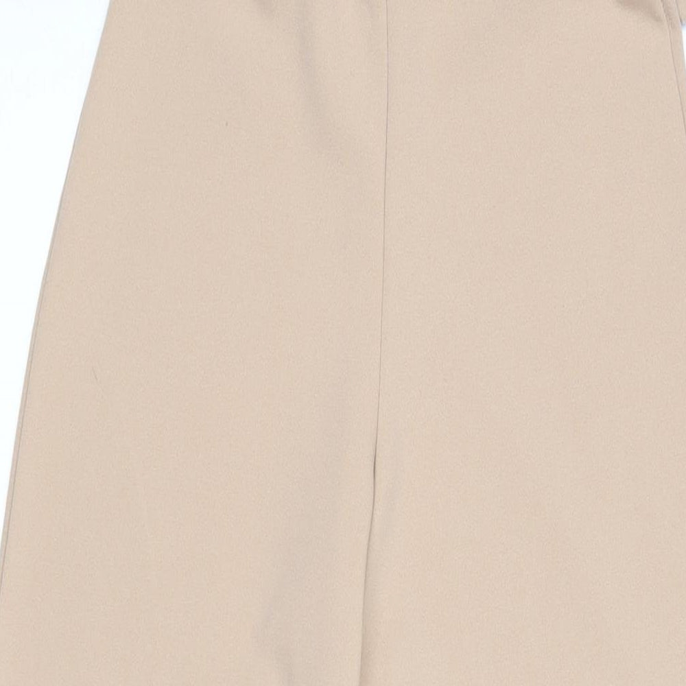 Stylewise Womens Beige Polyester Trousers Size 6 L28 in Regular - Elasticated waist