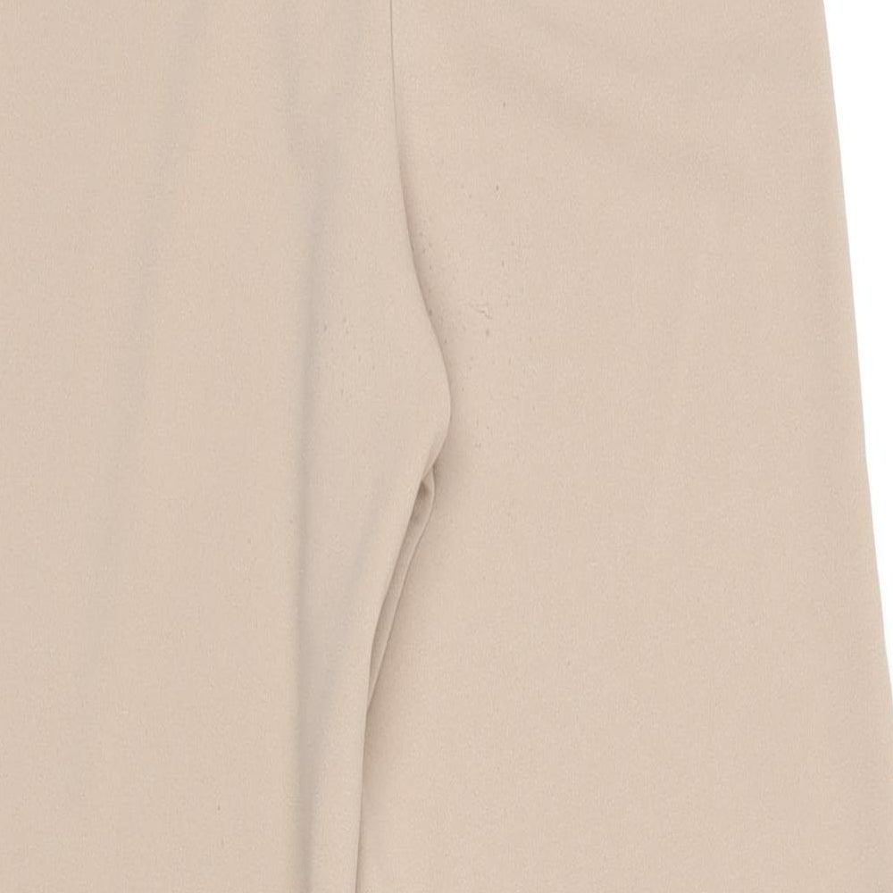 Stylewise Womens Beige Polyester Trousers Size 6 L28 in Regular - Elasticated waist