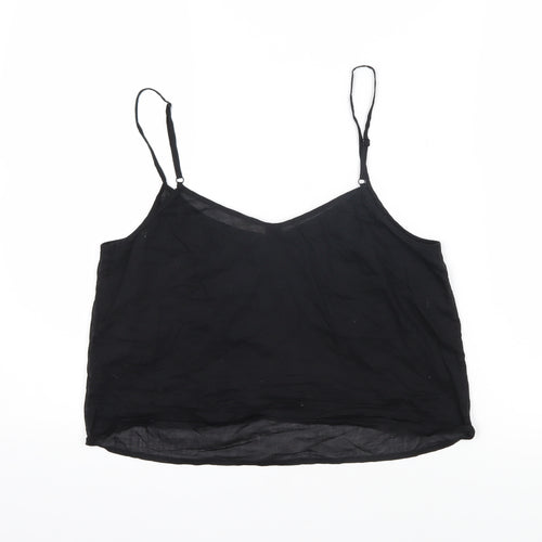 Jack Wills Womens Black Cotton Camisole Blouse Size 12 Scoop Neck