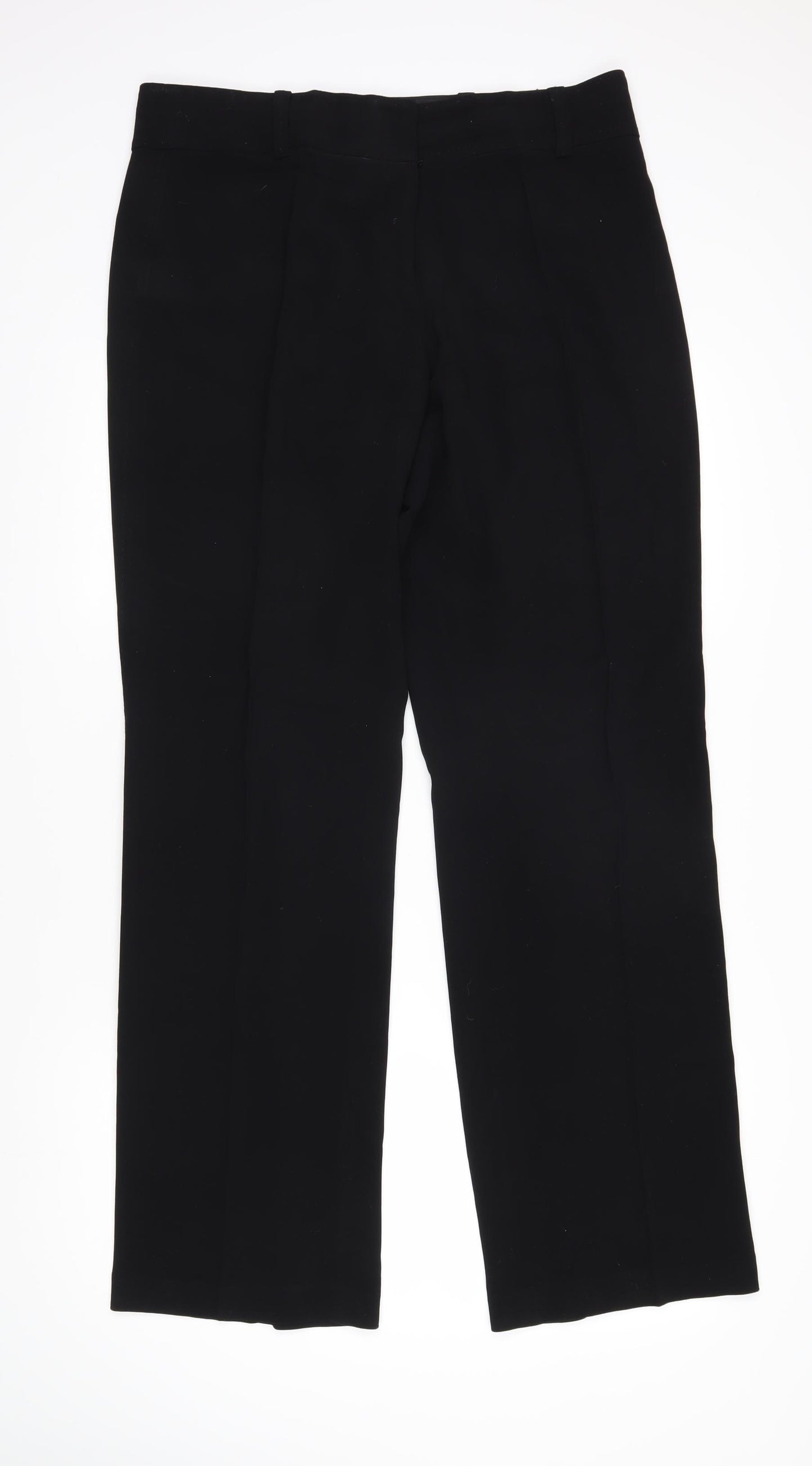 Jigsaw Womens Black Wool Trousers Size 16 L32.5 in Regular Zip