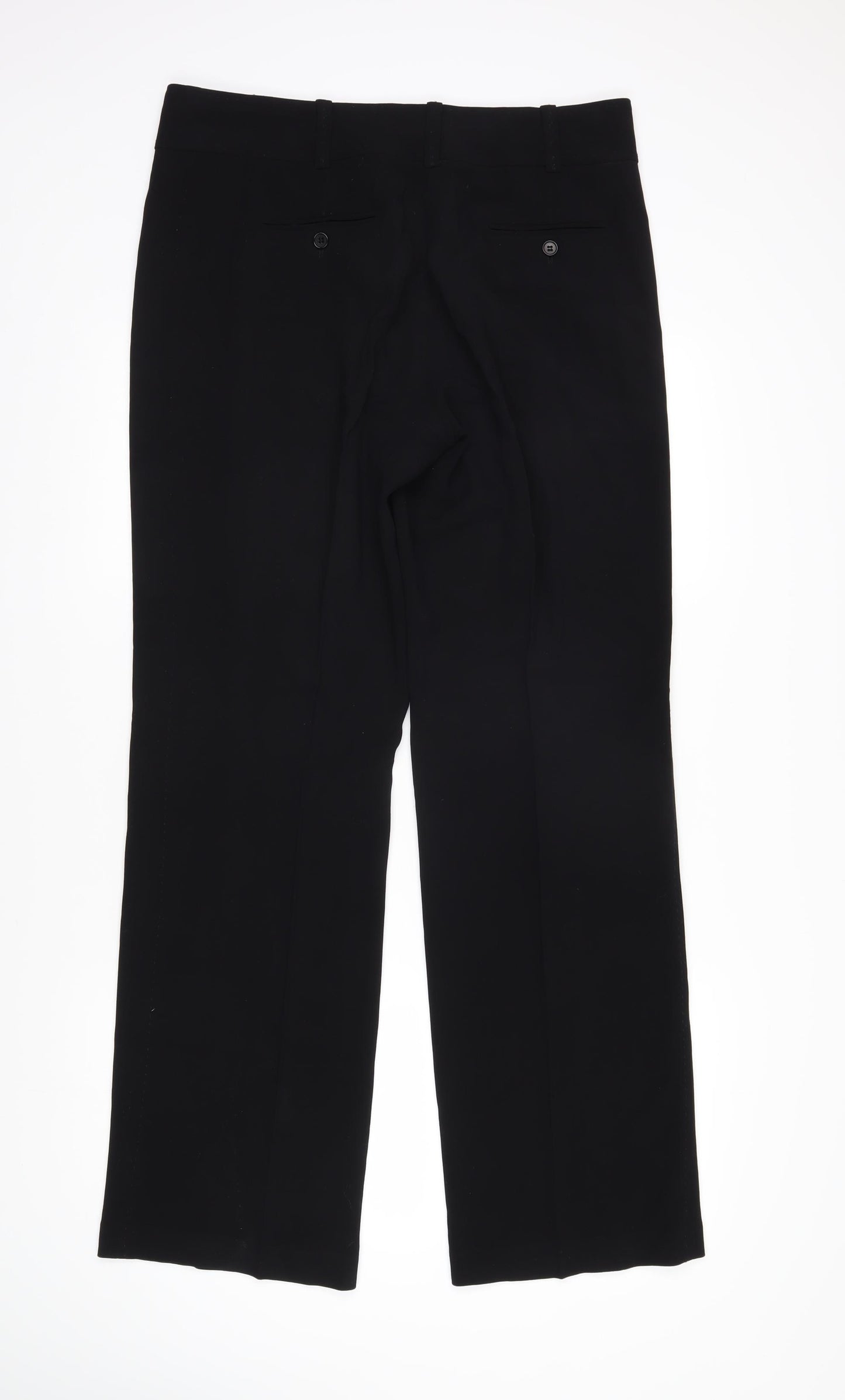Jigsaw Womens Black Wool Trousers Size 16 L32.5 in Regular Zip