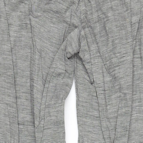 Laura Ashley Womens Black Check Linen Trousers Size 14 L29 in Regular Zip