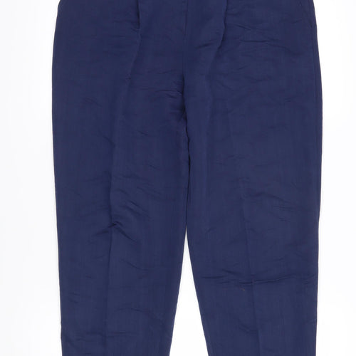 House of Fraser Womens Blue Viscose Trousers Size 14 L23.5 in Extra-Slim Zip