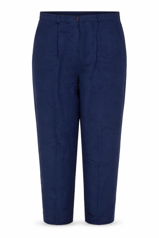 House of Fraser Womens Blue Viscose Trousers Size 14 L23.5 in Extra-Slim Zip