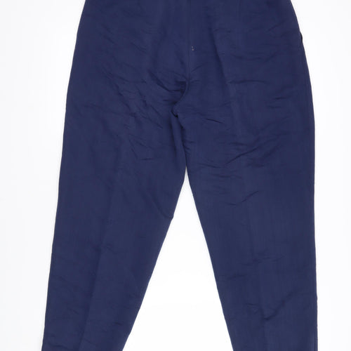 House of Fraser Womens Blue Viscose Trousers Size 14 L23.5 in Extra-Slim Zip
