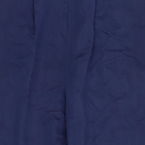 House of Fraser Womens Blue Viscose Trousers Size 14 L23.5 in Extra-Slim Zip