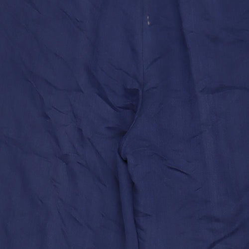House of Fraser Womens Blue Viscose Trousers Size 14 L23.5 in Extra-Slim Zip