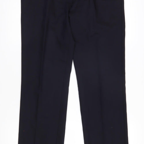 Reiss Mens Blue Polyester Trousers Size 32 in L32 in Regular Zip