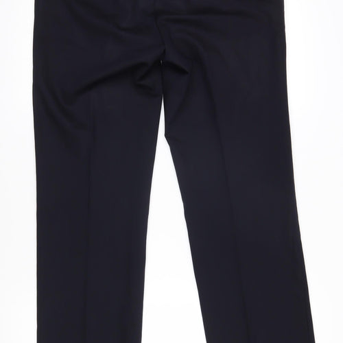 Reiss Mens Blue Polyester Trousers Size 32 in L32 in Regular Zip