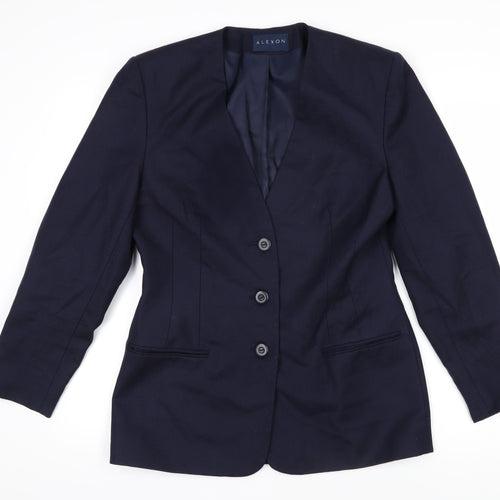 Alexon Womens Blue Jacket Blazer Size 10 Button