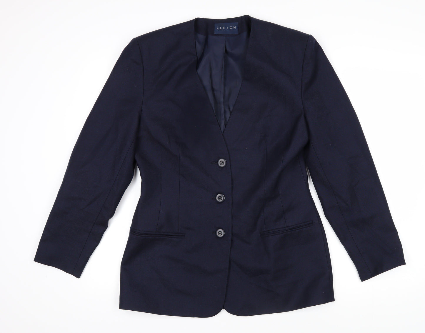 Alexon Womens Blue Jacket Blazer Size 10 Button