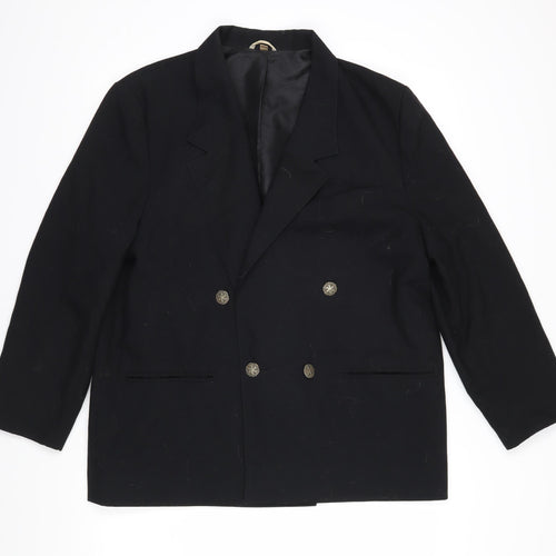 E.A.S Womens Black Jacket Blazer Size 16 Button