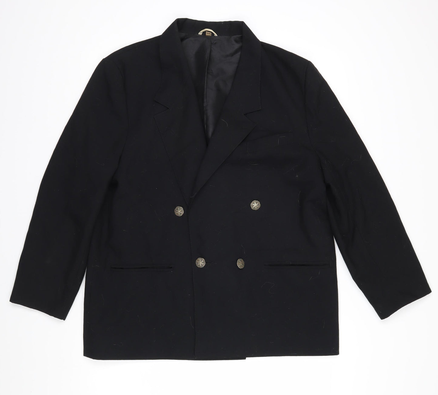 E.A.S Womens Black Jacket Blazer Size 16 Button