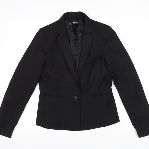 Mango Womens Black Jacket Blazer Size 10 Button