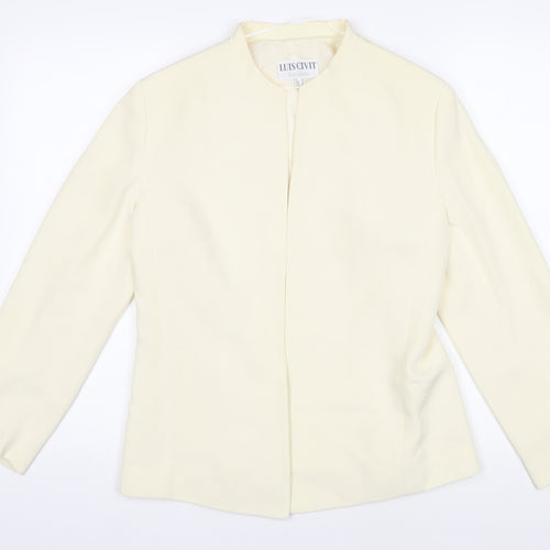 Luis Civit Womens Ivory Jacket Blazer Size 12