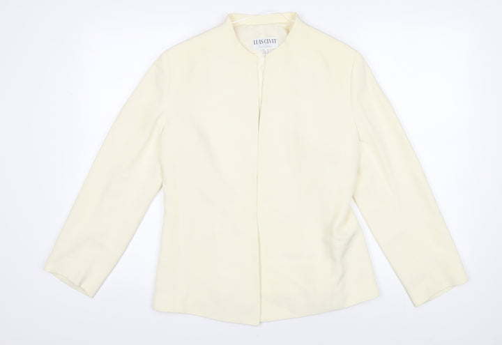 Luis Civit Womens Ivory Jacket Blazer Size 12