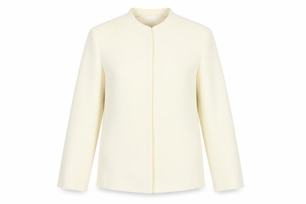 Front view of Luis Civit women’s ivory jacket blazer, size UK 12