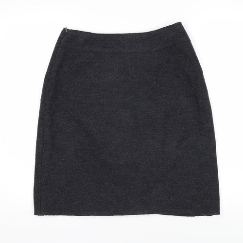 Saint-James Womens Grey Wool A-Line Skirt Size 12 Zip