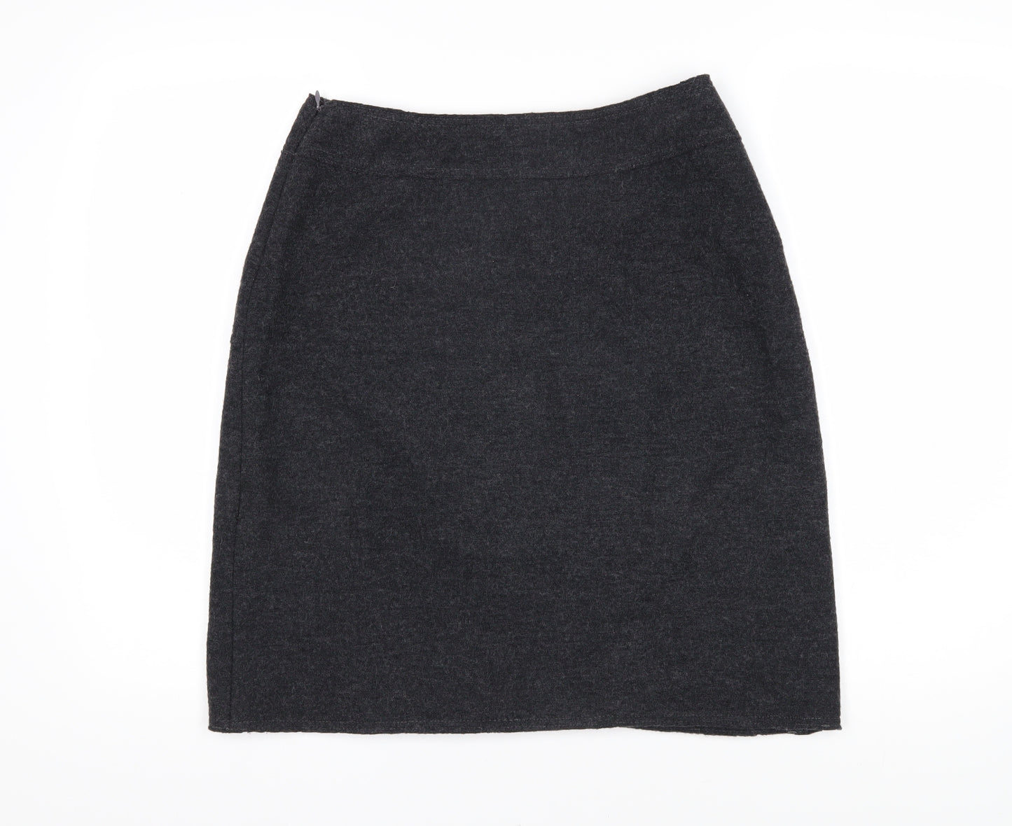 Saint-James Womens Grey Wool A-Line Skirt Size 12 Zip