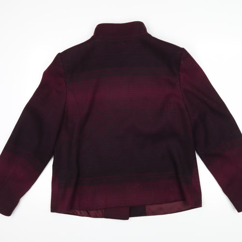 Isle Womens Purple Striped Jacket Blazer Size 16 Button