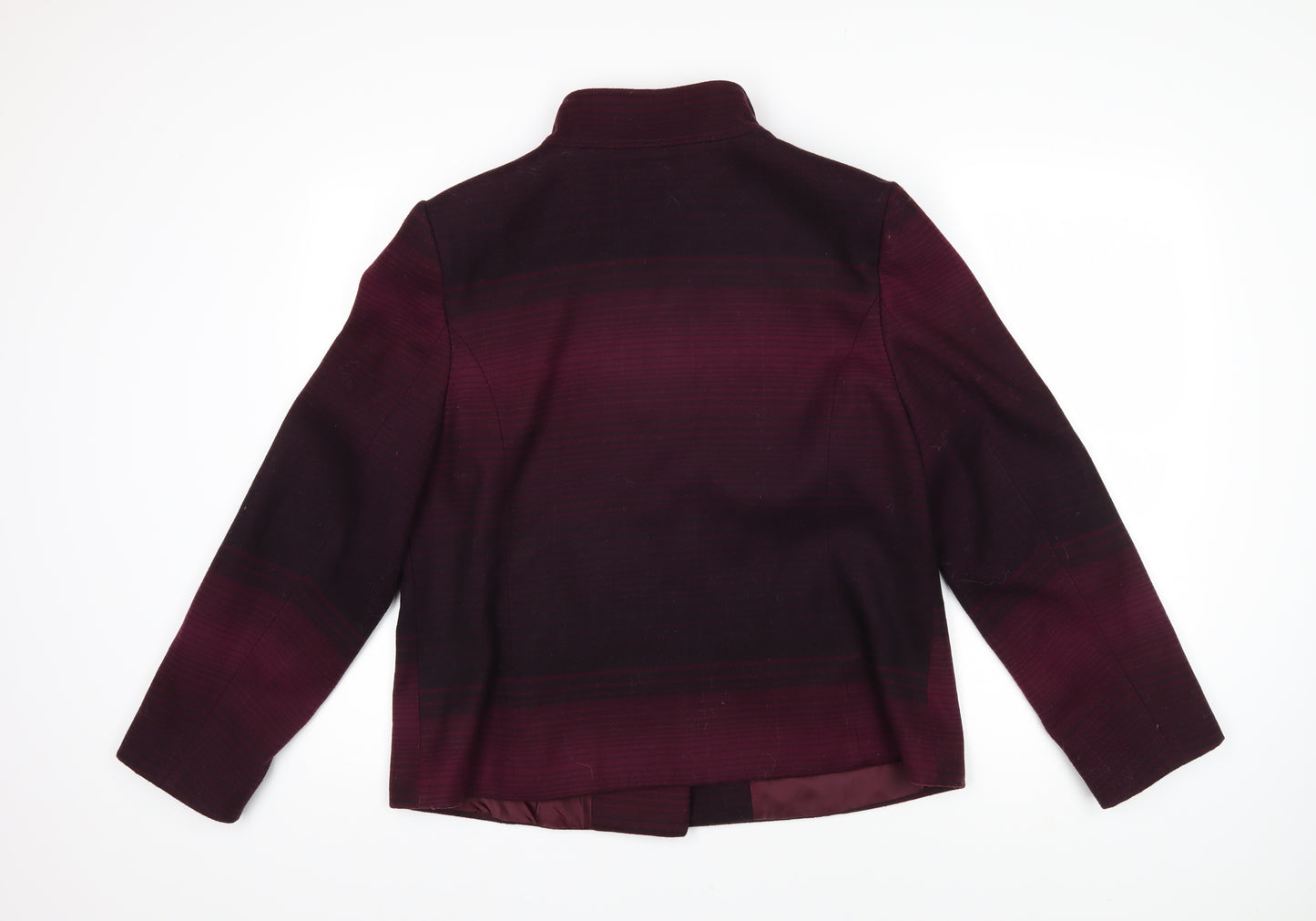 Isle Womens Purple Striped Jacket Blazer Size 16 Button