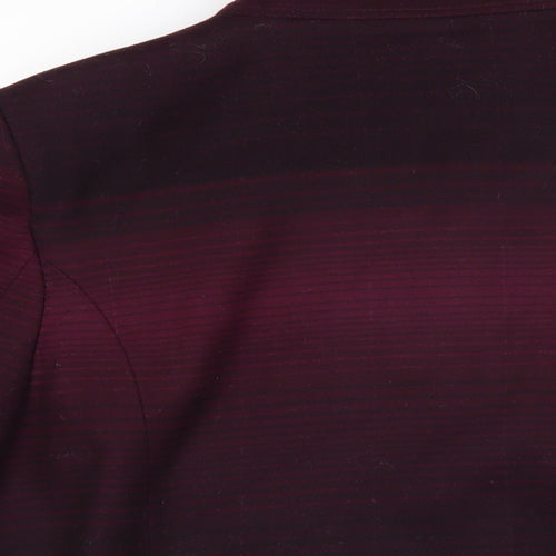 Isle Womens Purple Striped Jacket Blazer Size 16 Button