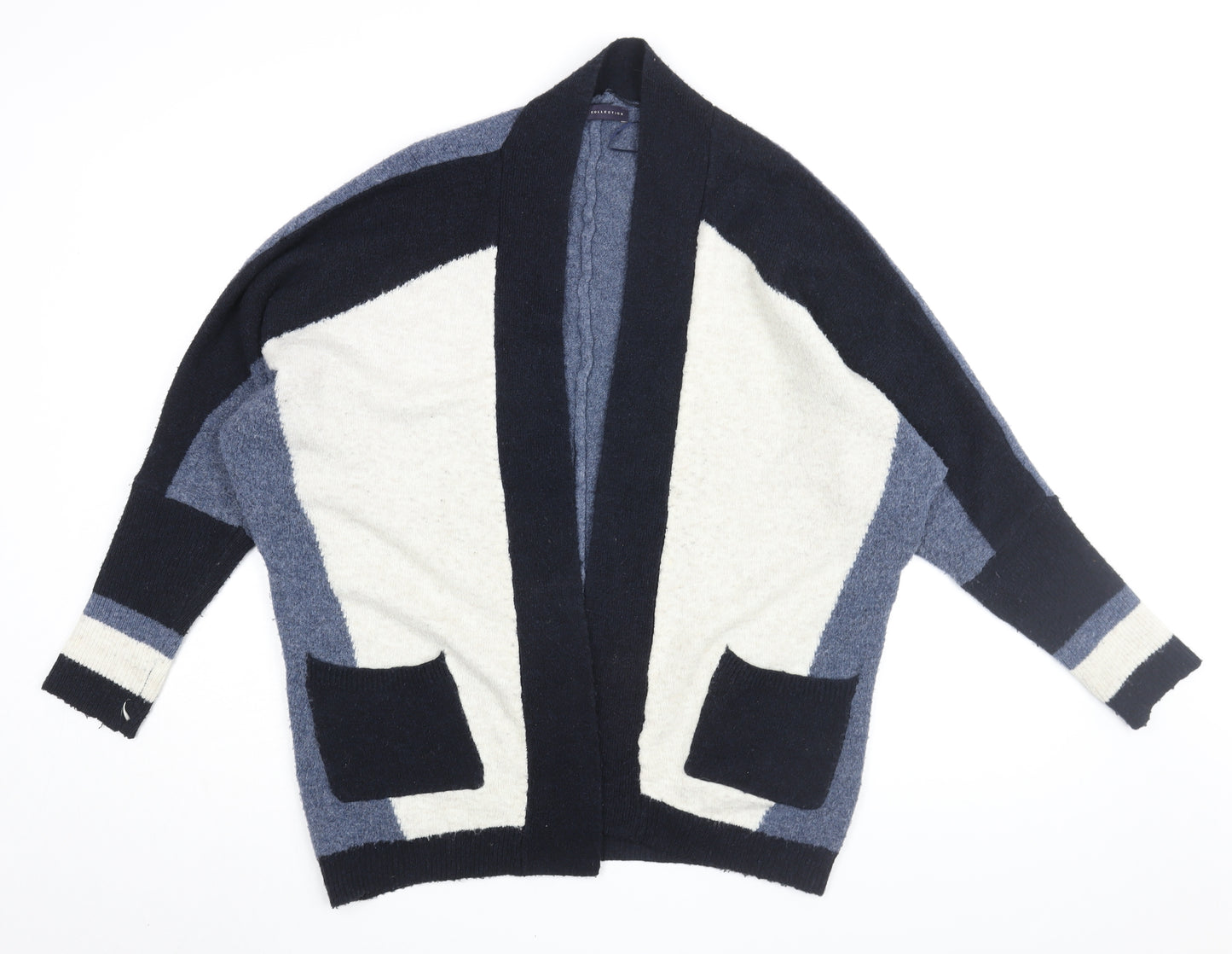 Marks and Spencer Womens Blue V-Neck Acrylic Cardigan Jumper Size S