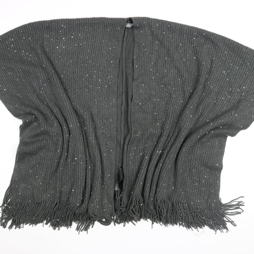 Principles Womens Green V-Neck Acrylic Cape Jumper One Size