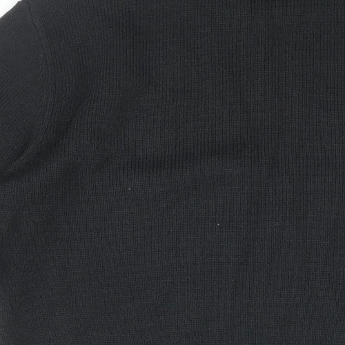 NEXT Mens Black Round Neck Acrylic Pullover Jumper Size M Long Sleeve - Rudolf Christmas