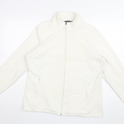 Marks and Spencer Womens White Polyester Full Zip Sweatshirt Size 20 Zip