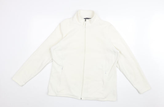 Marks and Spencer Womens White Polyester Full Zip Sweatshirt Size 20 Zip