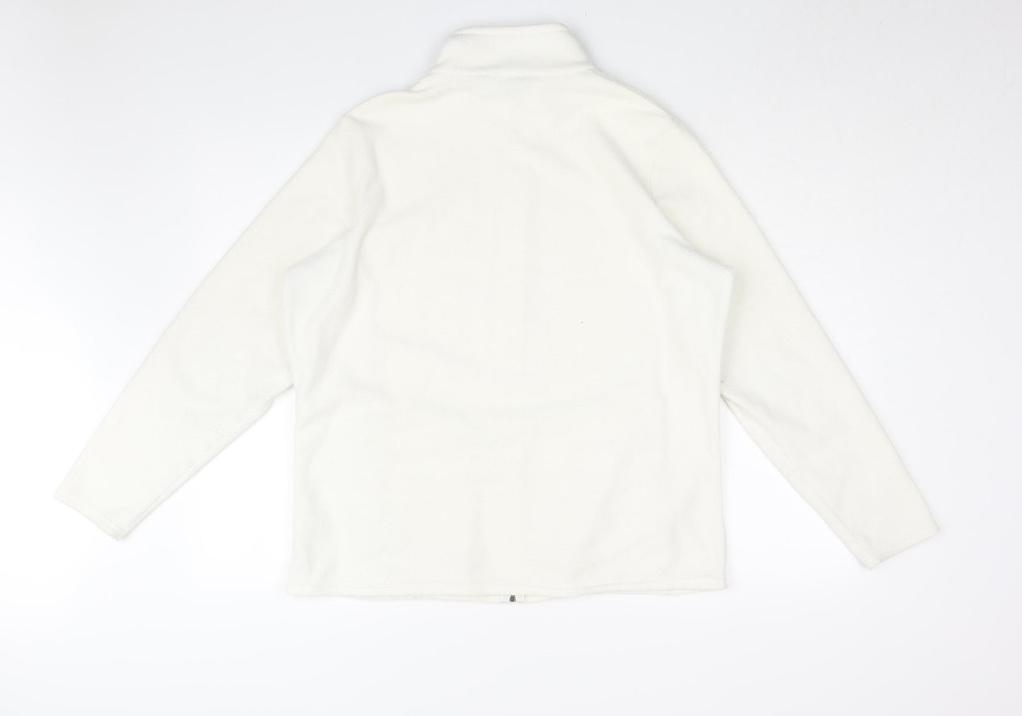 Marks and Spencer Womens White Polyester Full Zip Sweatshirt Size 20 Zip