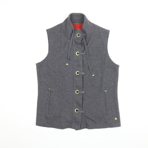 DASH Womens Grey Gilet Jacket Size 12 Snap