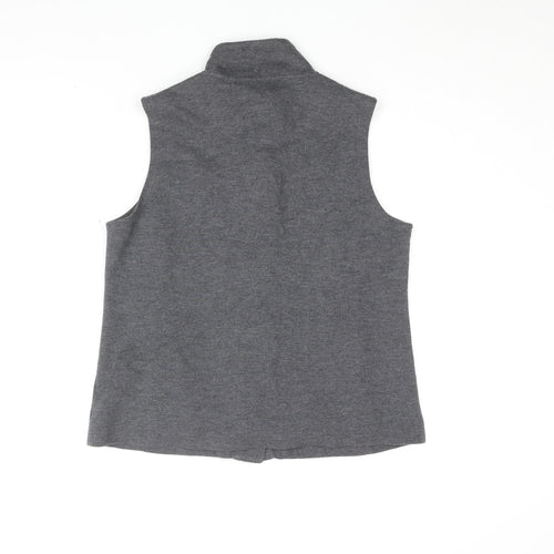 DASH Womens Grey Gilet Jacket Size 12 Snap