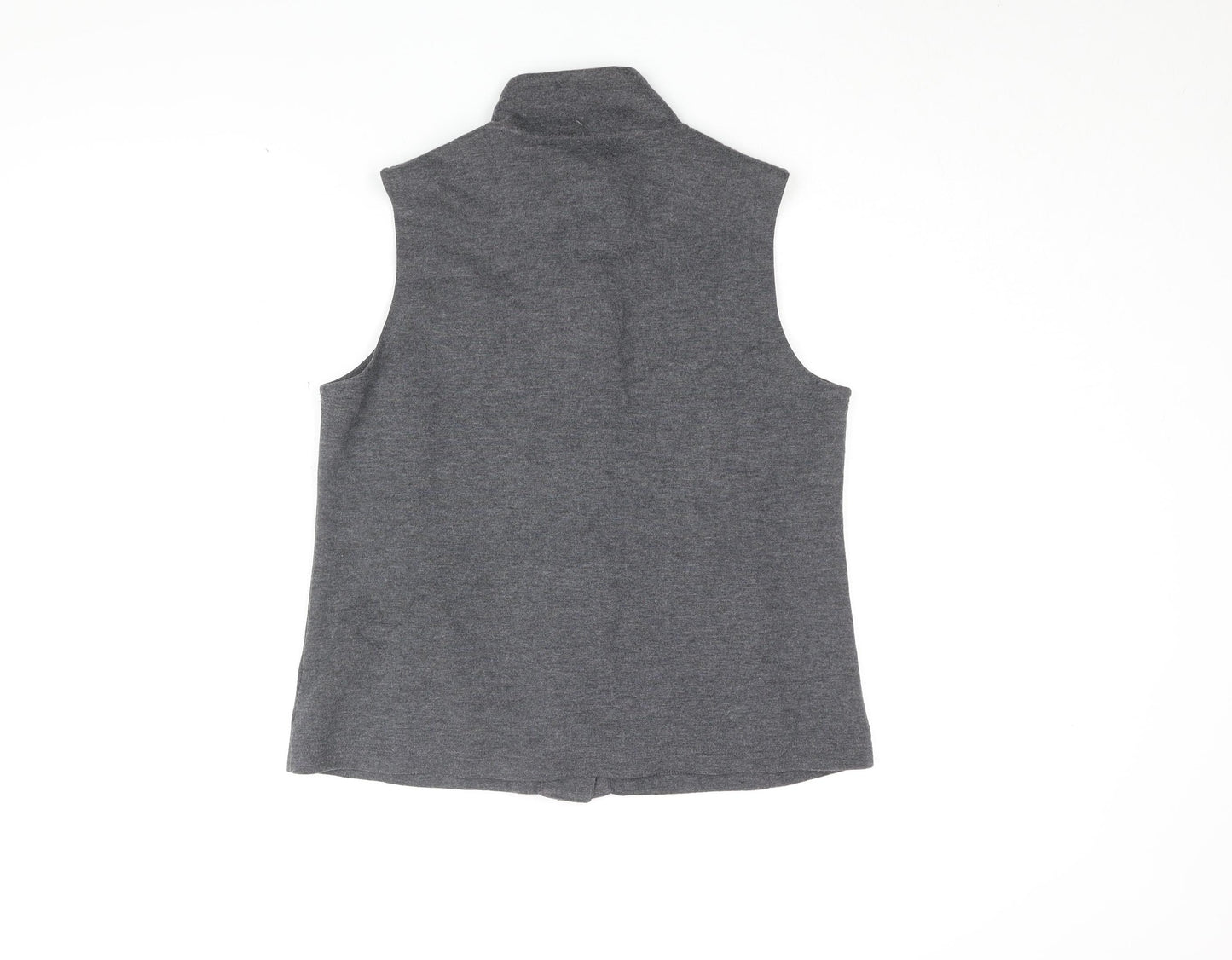 DASH Womens Grey Gilet Jacket Size 12 Snap