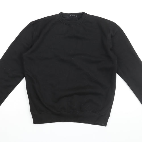 PRETTYLITTLETHING Womens Black Cotton Pullover Sweatshirt Size S Pullover