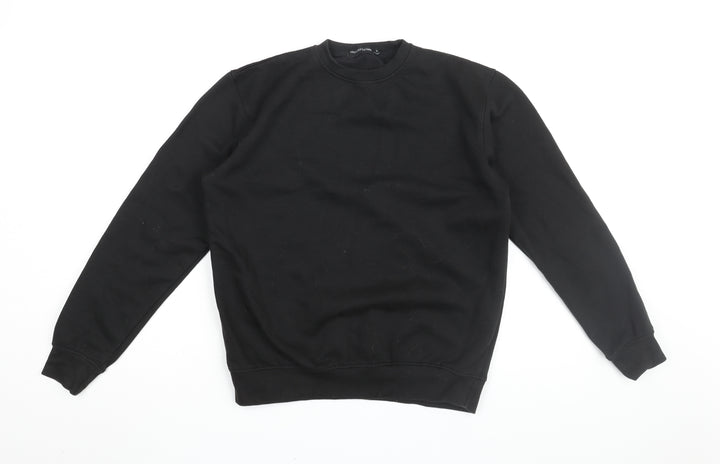 PRETTYLITTLETHING Womens Black Cotton Pullover Sweatshirt Size S Pullover