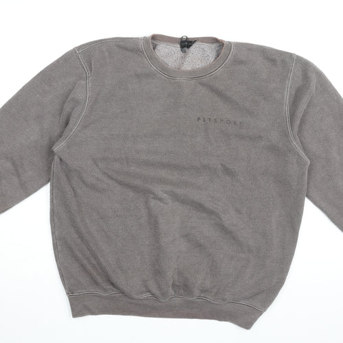 PRETTYLITTLETHING Womens Grey Cotton Pullover Sweatshirt Size M Pullover