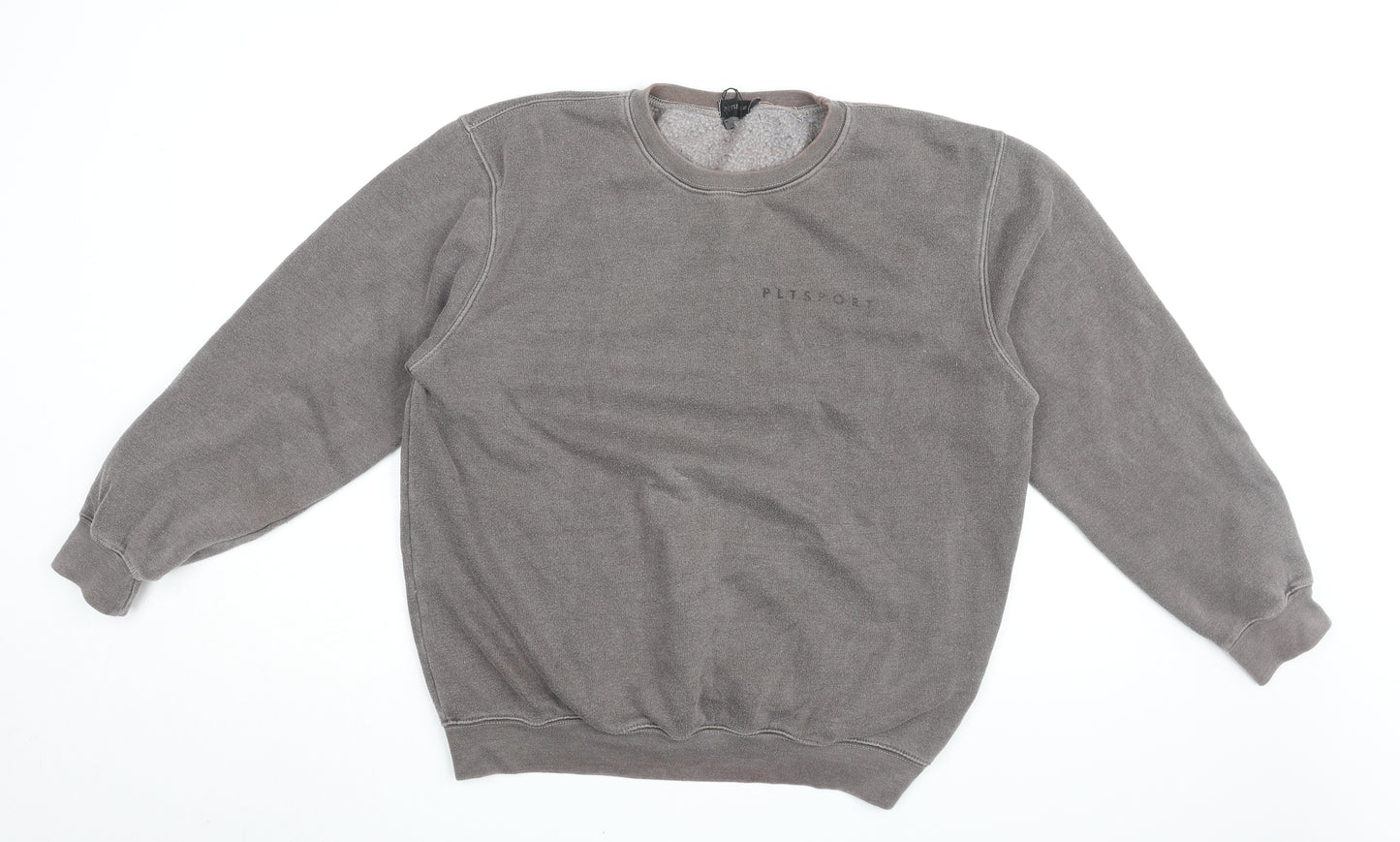 PRETTYLITTLETHING Womens Grey Cotton Pullover Sweatshirt Size M Pullover