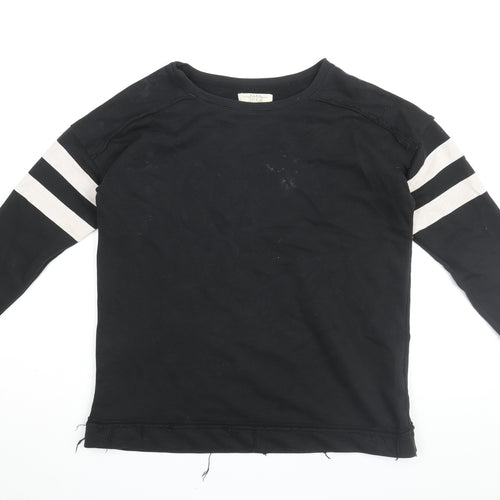 Zara Mens Black Cotton Pullover Sweatshirt Size S