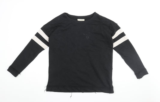 Zara Mens Black Cotton Pullover Sweatshirt Size S