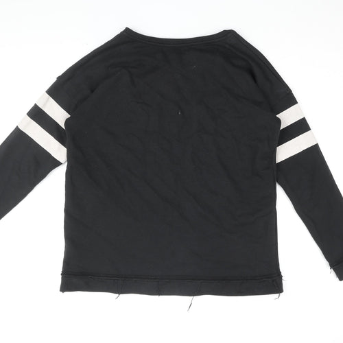 Zara Mens Black Cotton Pullover Sweatshirt Size S