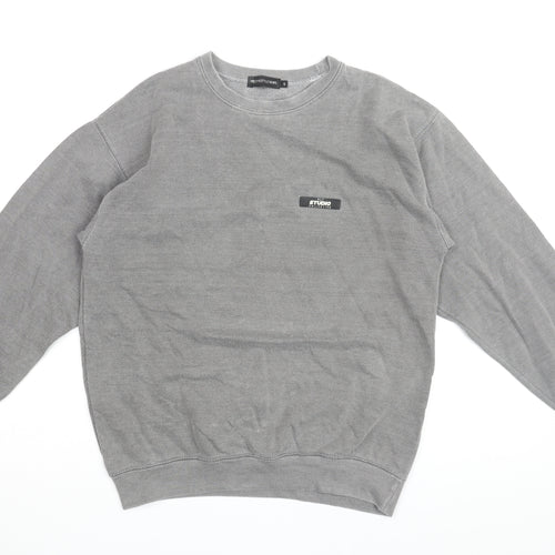 PRETTYLITTLETHING Womens Grey Cotton Pullover Sweatshirt Size S Pullover
