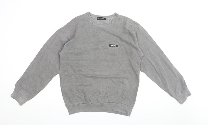 PRETTYLITTLETHING Womens Grey Cotton Pullover Sweatshirt Size S Pullover