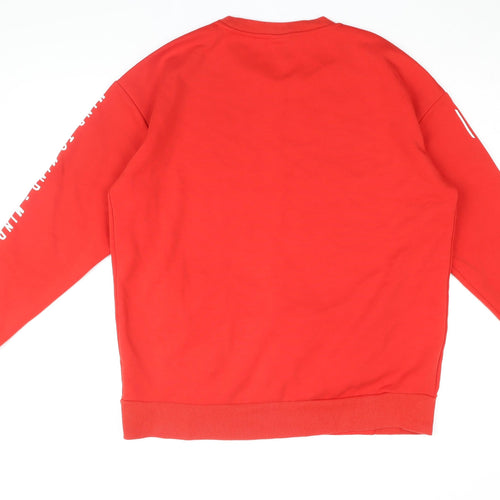 H&M Womens Red Cotton Pullover Sweatshirt Size L Pullover - Mind To Mind
