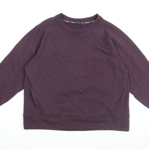 GOODMOVE Womens Purple Cotton Pullover Sweatshirt Size 14 Pullover